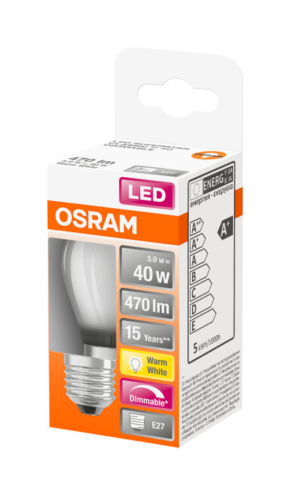 Osram LED Star Classic mat kronepære dæmpbar E27 4,8 W